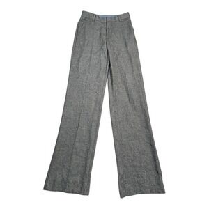 Tommy Hilfiger Women's Herringbone Wide Leg Pants Size 12 Gray Polyester Blend